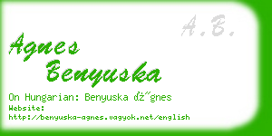 agnes benyuska business card